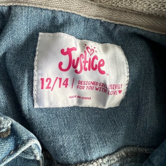 Justice Blue Jean Jacket Size 12-14 - Picture 9 of 9